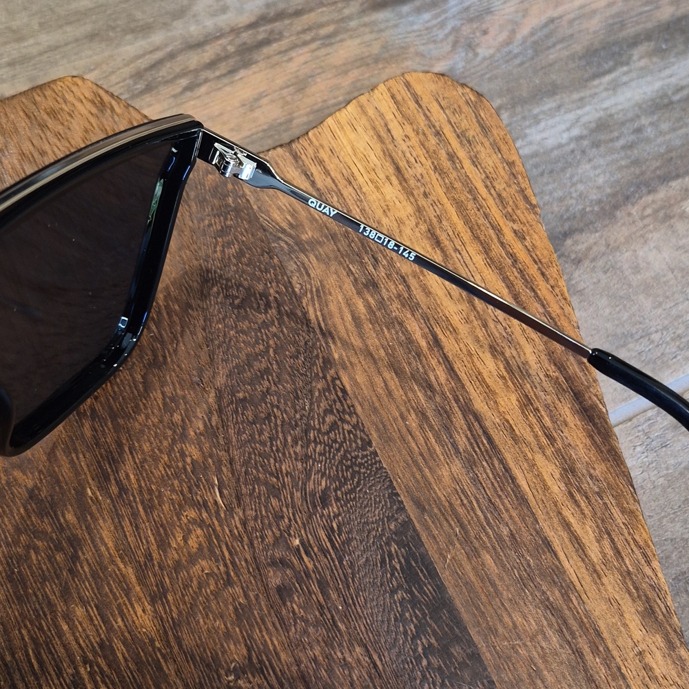 Quay Nightfall Remixed Polarized Sunglasses, Black & Gold - Picture 7 of 13